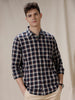 Bold Navy Blue Checked Shirt