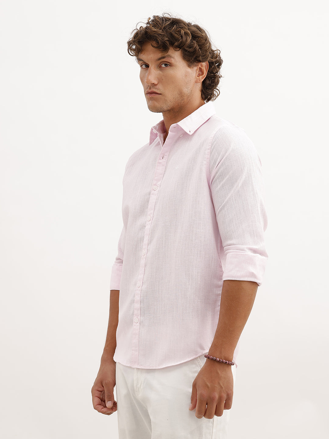 Slim Fit Solid Shirt | Pink