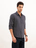 Regular Fit Full Sleeve Striped Shirt | Navy Blue