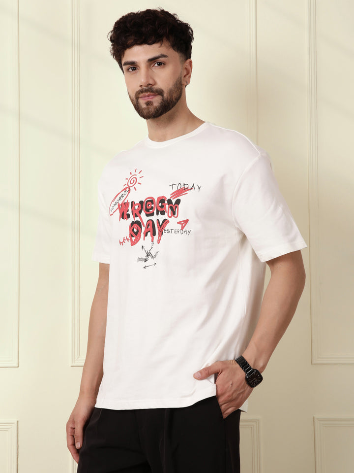 Puff Print Oversized T-Shirt | Off White