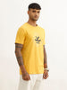 Slim Fit Placement Printed T-Shirt | Yellow