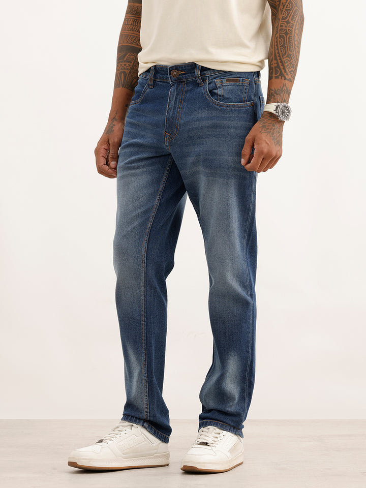 Faded Slim Fit Denim Jeans | Light Blue