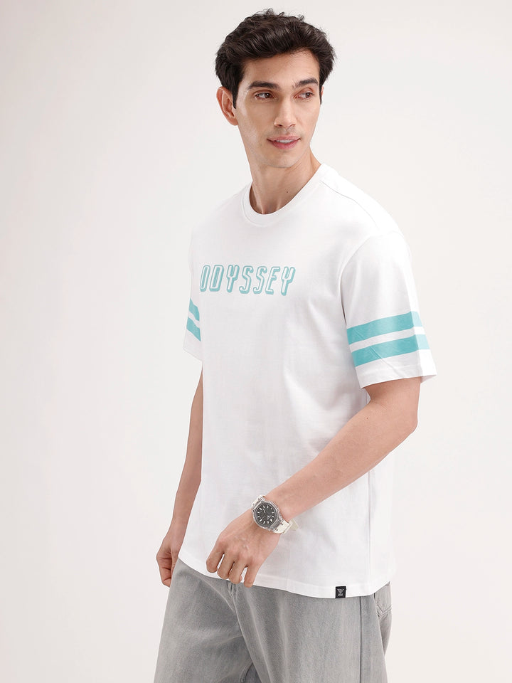 Oversized Placement Printed T-Shirt | White