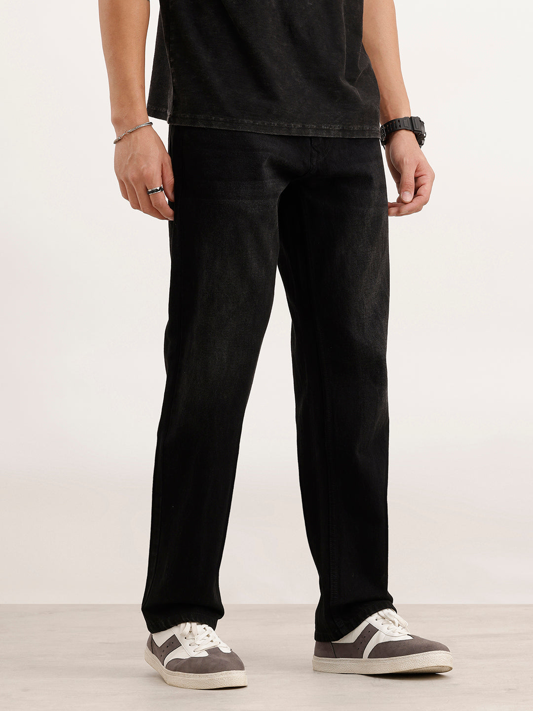 Faded Anti Fit Denim Jeans  | Black