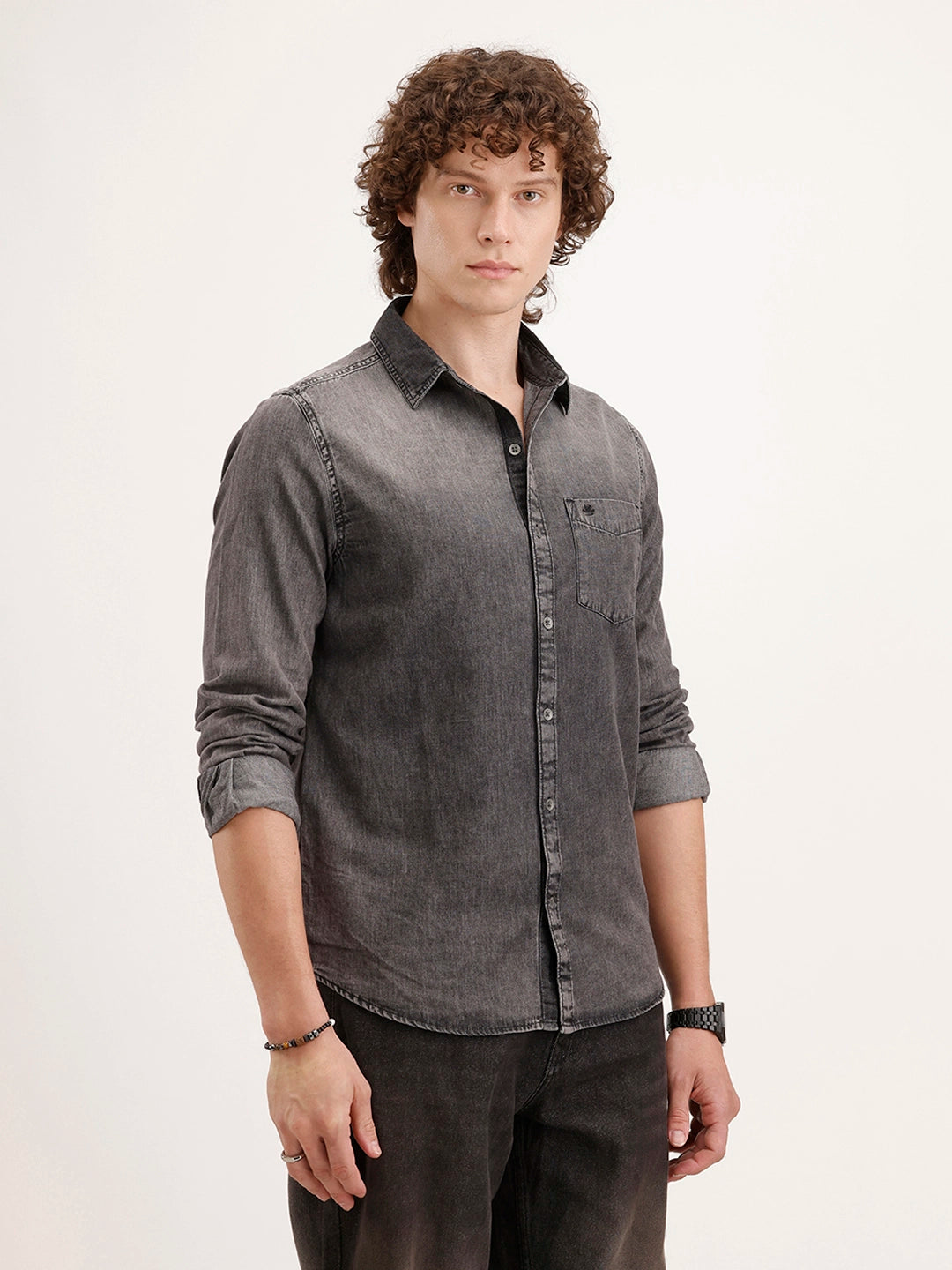 Slim Fit Faded Shirt | Grey