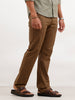 Solid Straight Fit Trouser | Brown