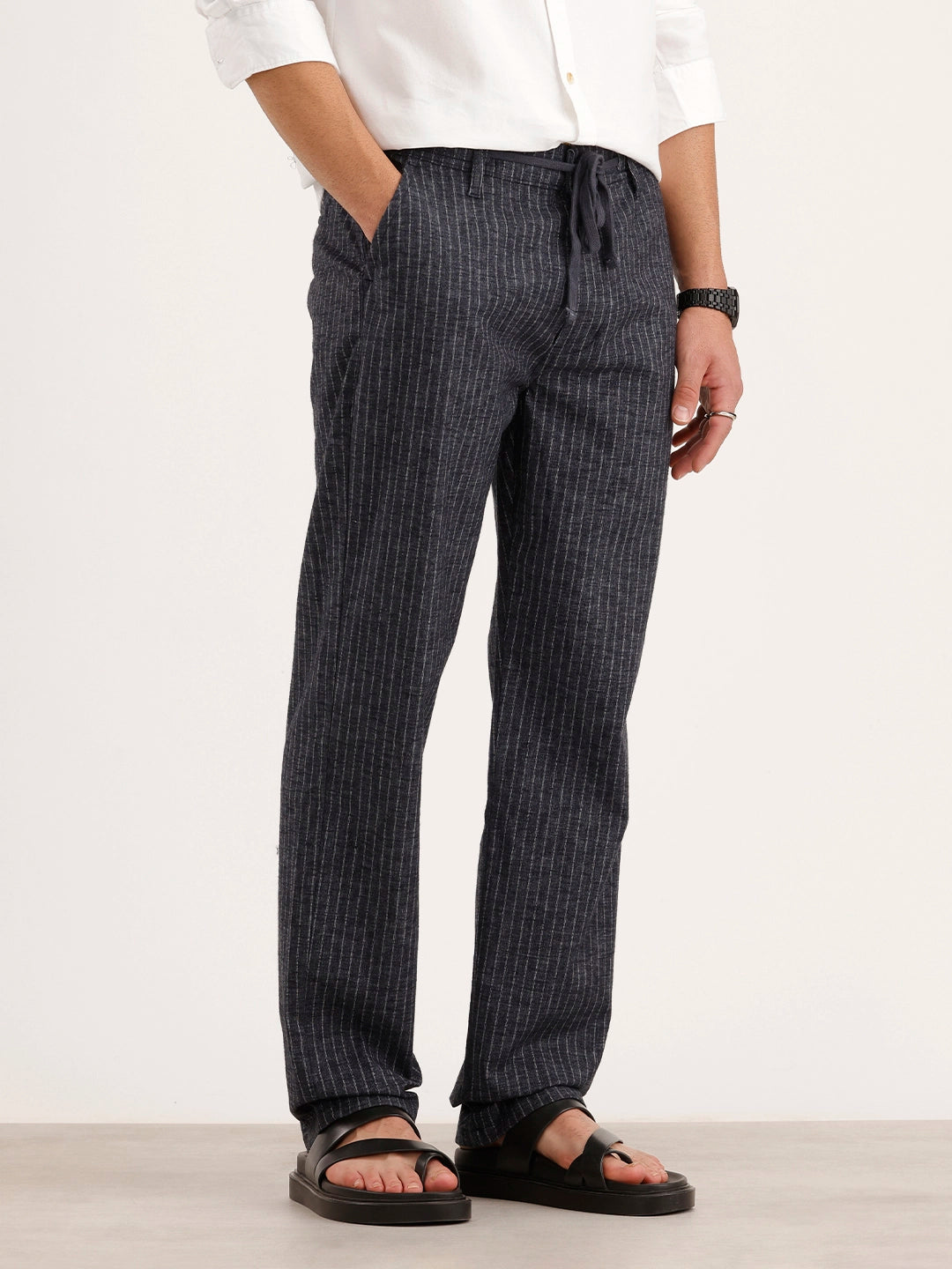 Anti Fit Striped Trouser | Blue