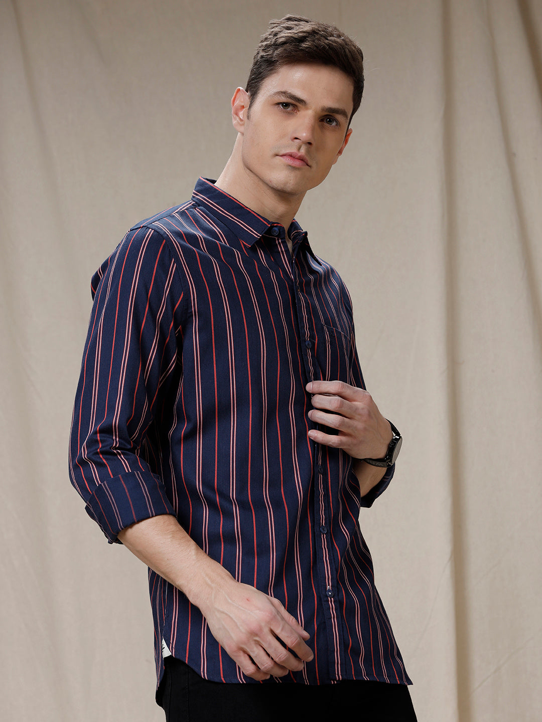 Vertical Striped Casual Shirt