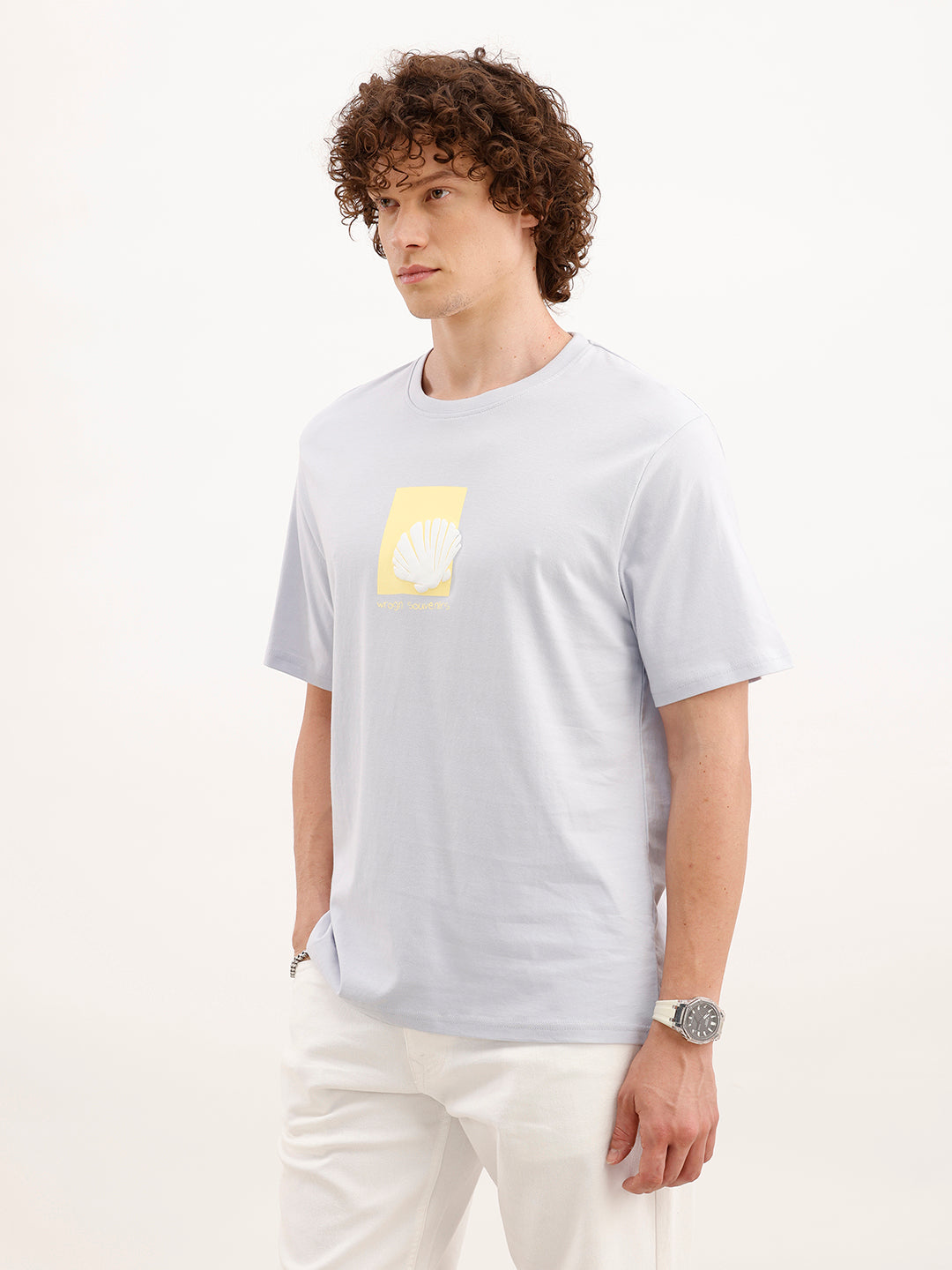 Comfort Fit Puffer Printed T-Shirt  | Blue