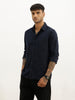 Solid Slim Fit Full Sleeve Shirt | Navy Blue