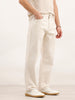 Loose Fit Solid Denim Jeans | Ecru