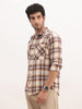 Checkered Slim Fit Double Pocket Shirt | Brown