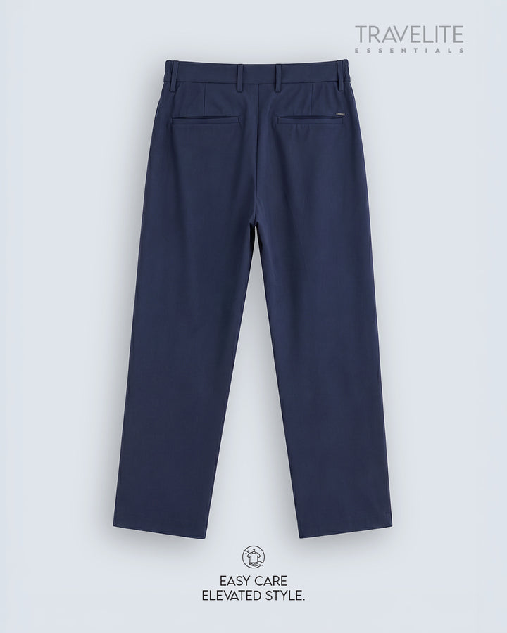 Travelite Straight Fit Trousers | Essential |  Navy Blue