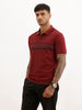 Placement Printed Polo T-Shirt | Maroon | WWTS238F