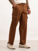 Solid Straight Fit Cargo Trousers | Brown | WVTR4005F
