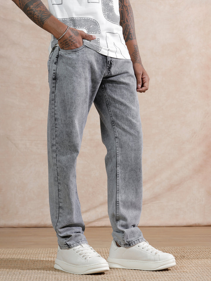Heavy Fade Anti Fit Jeans | Light Grey
