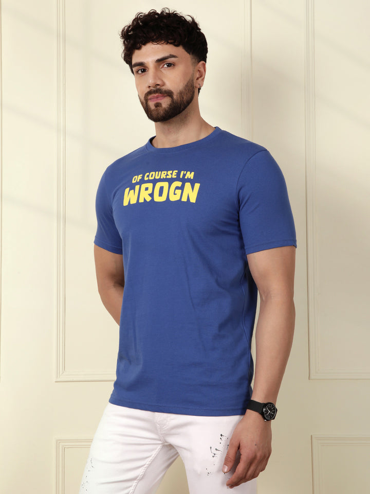 Puff Print Slim Fit T-Shirt | Blue