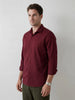 Solid Slim Fit Full Sleeve Shirt | Maroon