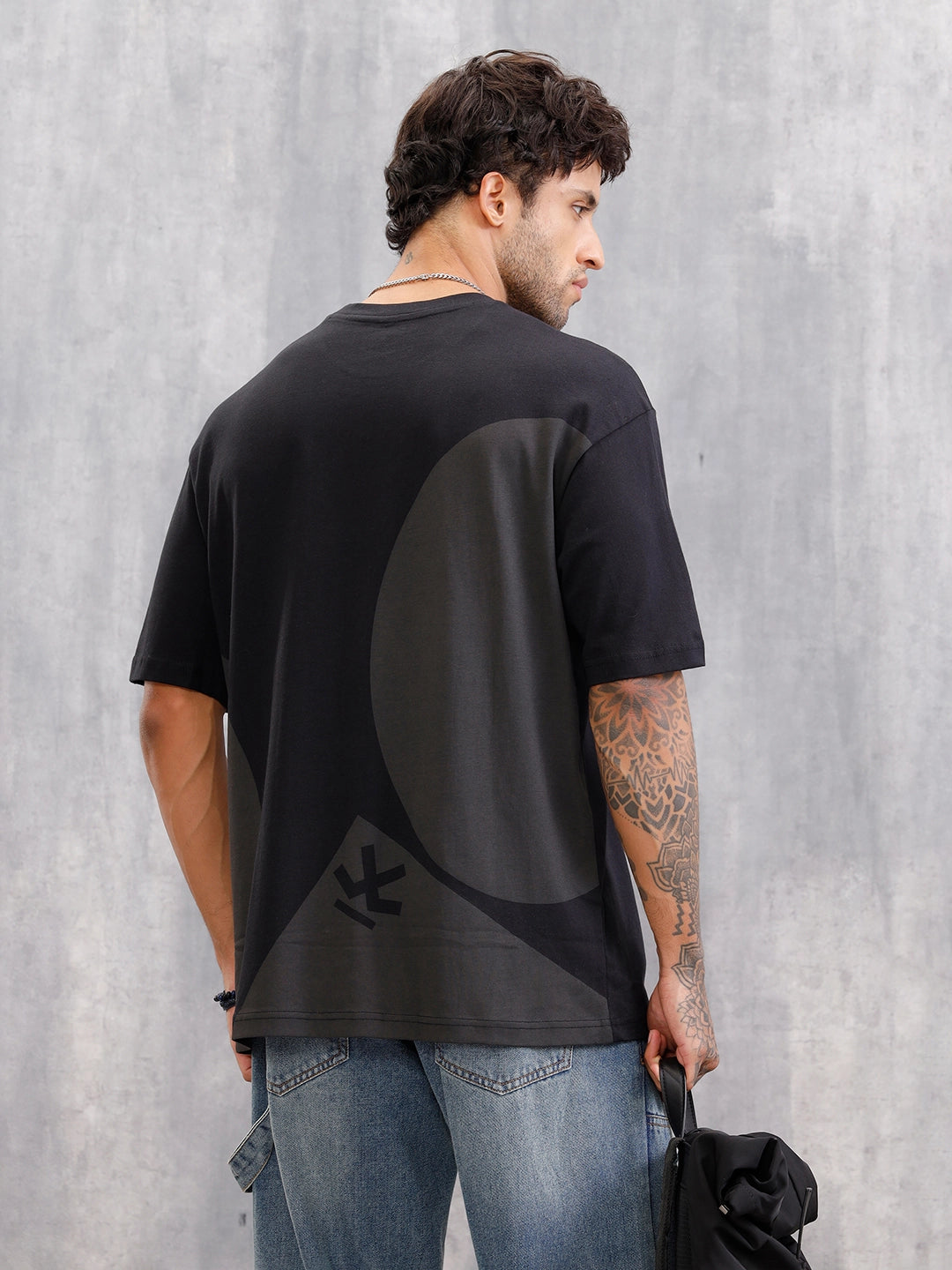 Graphic Printed Tshirt With Back Print | Black