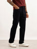 Solid Straight Fit Corduroy Trousers | Navy Blue