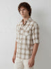 Classic Double Pocket Checkered Shirt | Beige