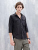 Wrogn Men's Slim Fit Double Pocket Casual Shirt | Black