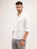 Solid Slim Fit 100% Cotton Shirt | White