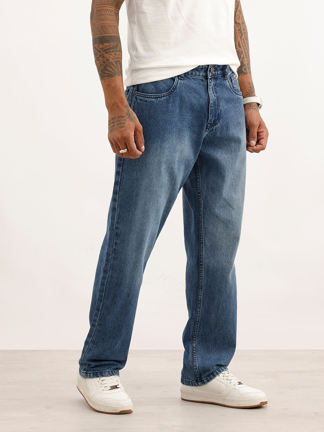 Faded Anti Fit Denim Jeans | Light Blue