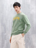 Varsity Printed Men’s Sweatshirt In Comfort Fit | Green