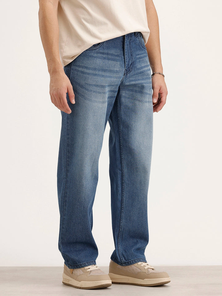 Loose Fit Denim Jeans | Light Blue