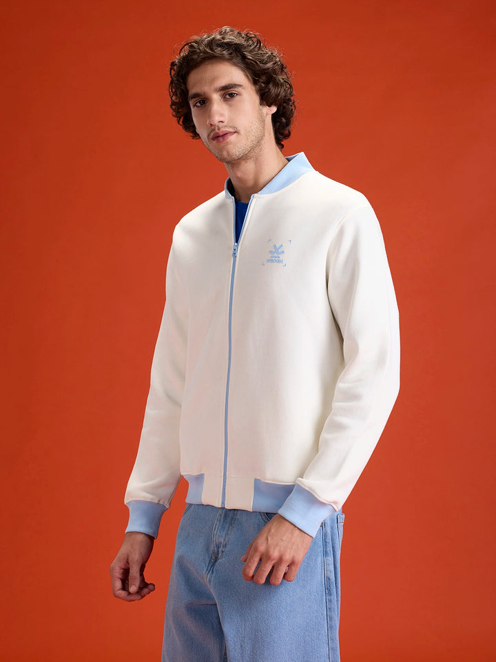 Men's Comfort Fit Zip-Up Sweatshirt |  White