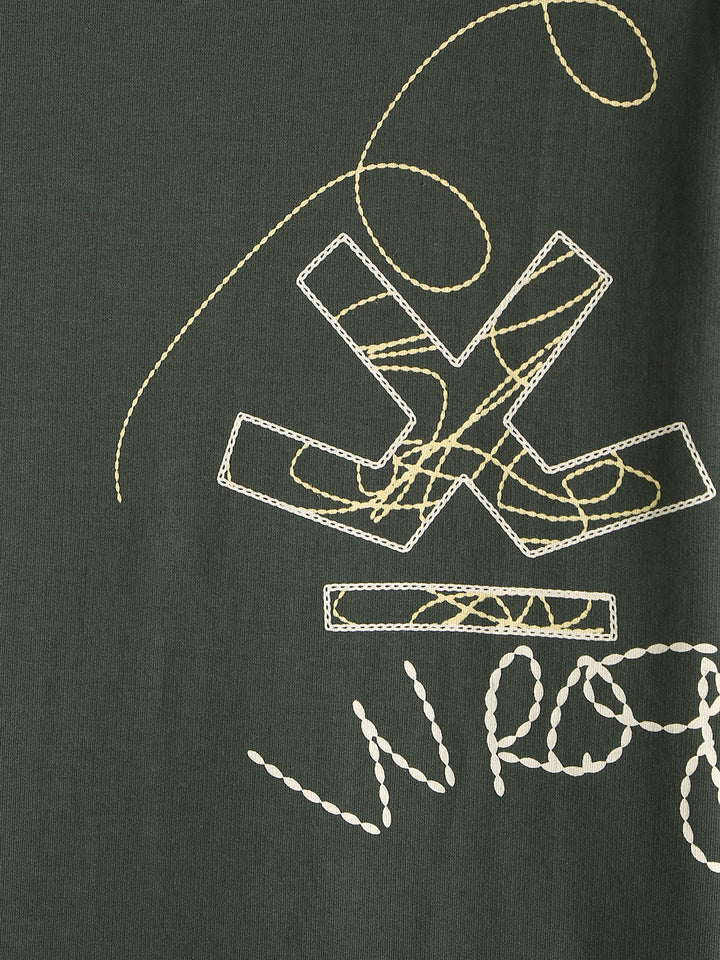 Embroidered Oversized Fit T-Shirt | Charcoal