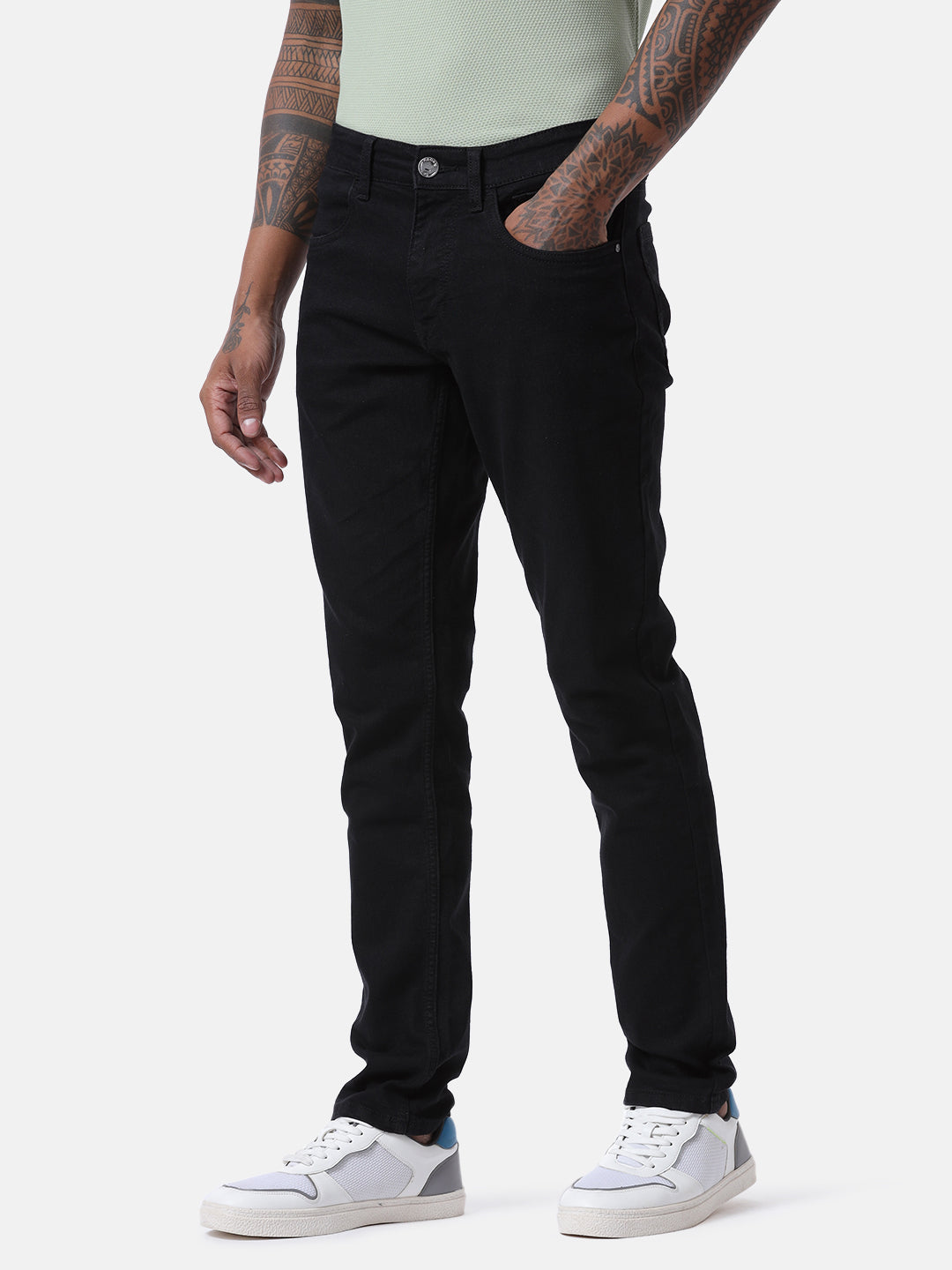 Bold Black Five Pocket Jeans