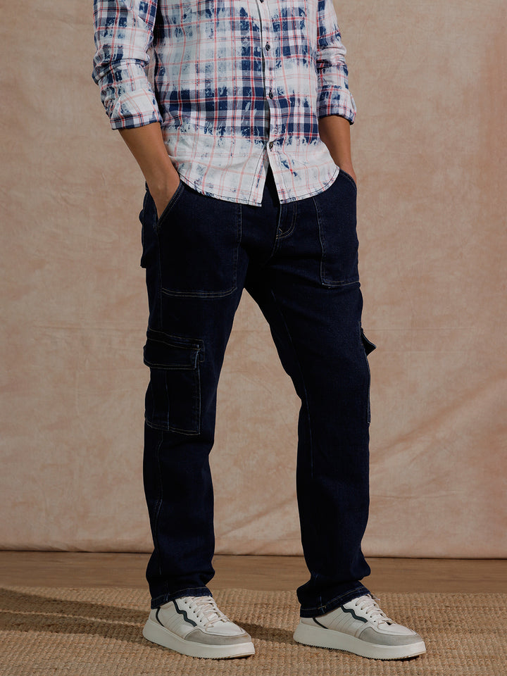 Solid Heavy Fade Slim Fit Jeans | Blue