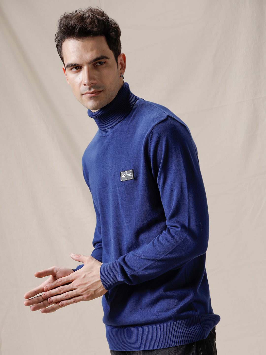 Solid High Neck Pullover