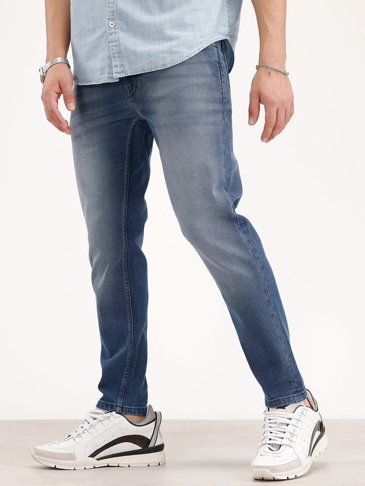 Faded Skinny Crop Denim | Blue