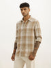 Classic Slim Fit Checkered Shirt | Khaki