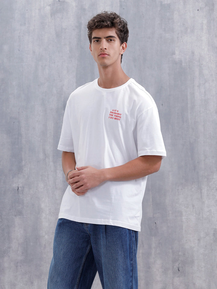 Kevin’s Famous Chili Graphic Oversized Fit Tee For Men | White