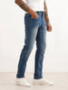 Faded Straight Fit Denim Jeans | Blue