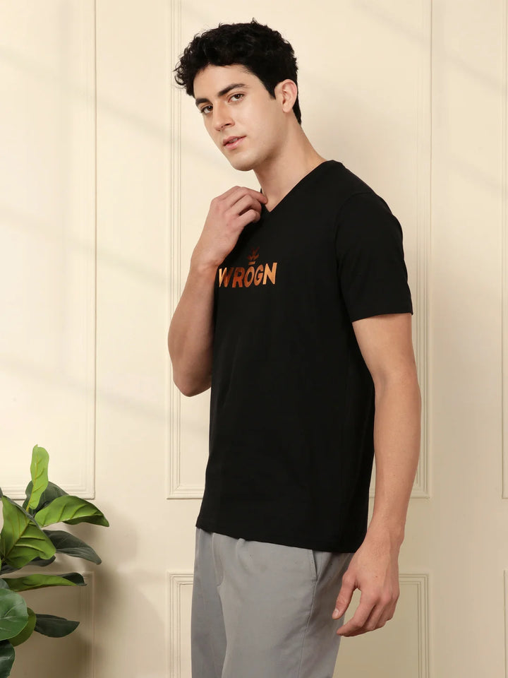 Foil Printed T-Shirt | Black