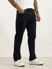 Solid Straight Fit Denim Jeans | Dark Blue