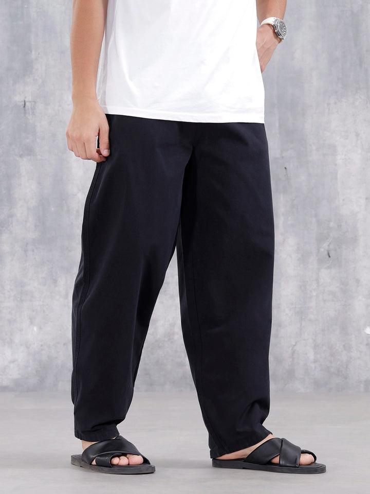Men's Casual Loose Fit Trouser | Black
