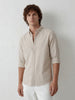 Slim Fit Striped Shirt | Beige