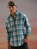 Checked Grids Casual Green Shirt