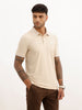 Slim Fit Solid Tipping Collar Polo T-Shirt | Beige