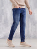 Men Casual Skinny Crop Jeans | Dark Stone