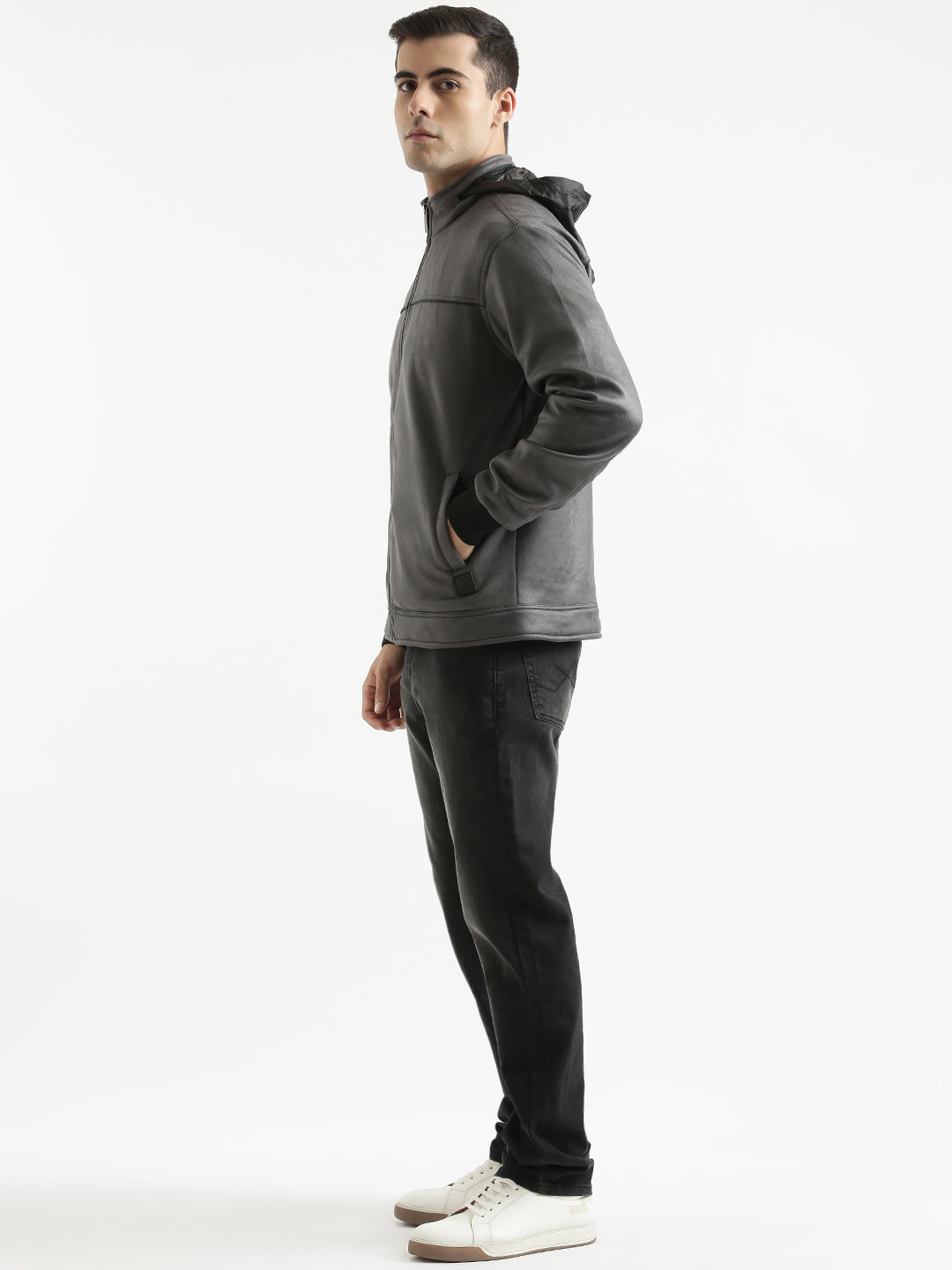 Detachable Hood Sleek Jacket