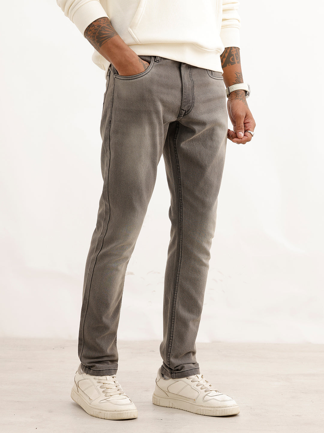 High Faded Slim Fit Denim Jeans | Black