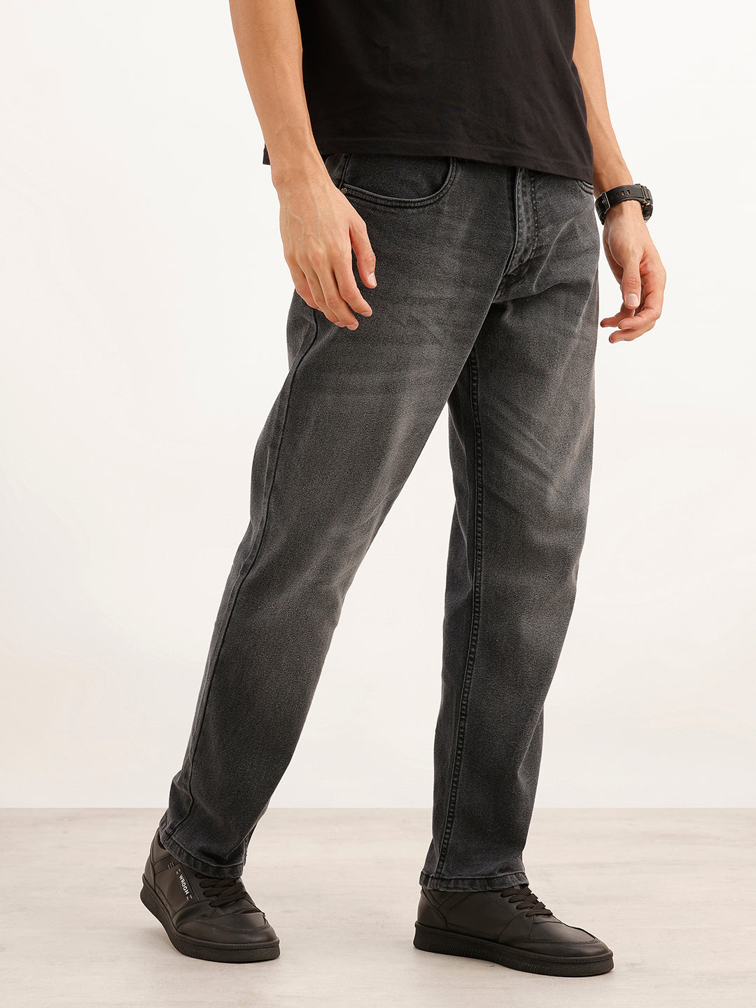 Faded Anti Fit Denim Jeans | Dark Grey