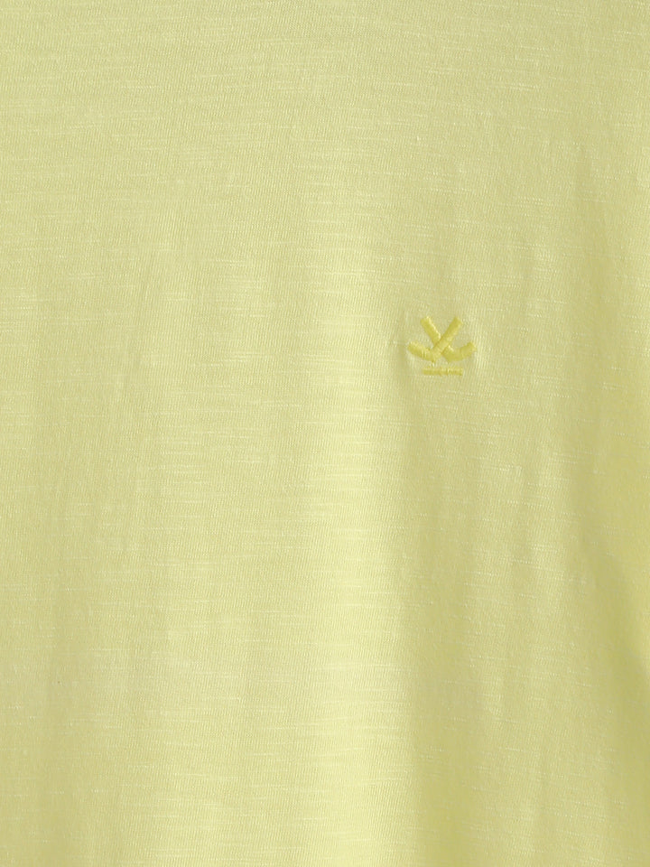 Solid Lemon Crew Neck T-Shirt